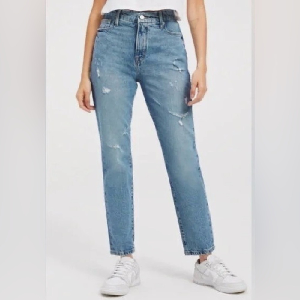 GOOD AMERICAN Good Classic Weekender High Rise Straight Leg Stretch Jean Size 15